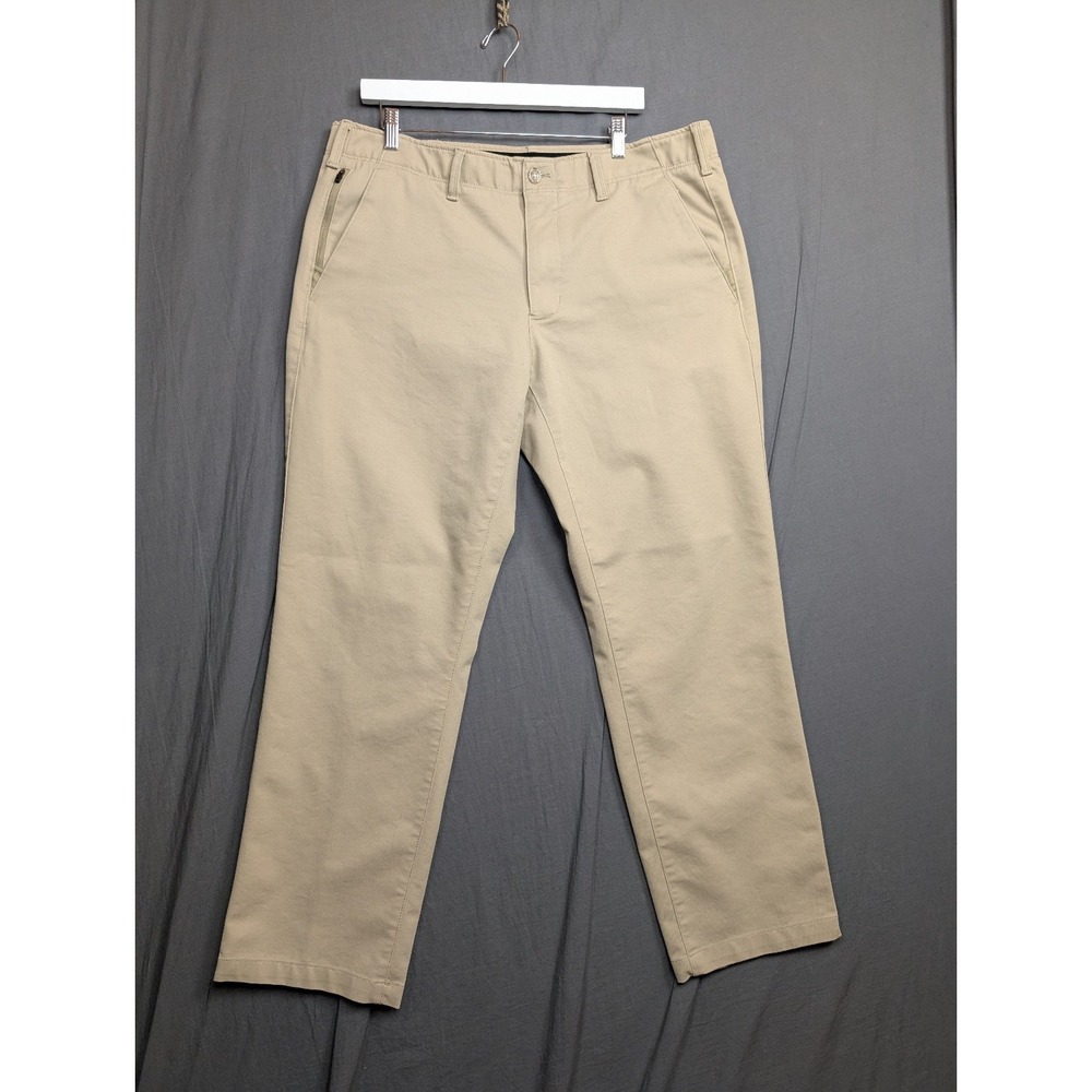 Eddie Bauer Pants Mens 36 X 32 Khaki Brown Relaxed Fit Straight Stretch Cotton